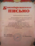 Благодарственное письмо. Детский дом №2 г.Саратов